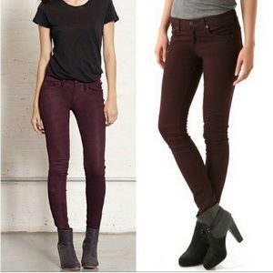 Rag and Bone burgundy low rise skinny jeans, size 26 in a great condition